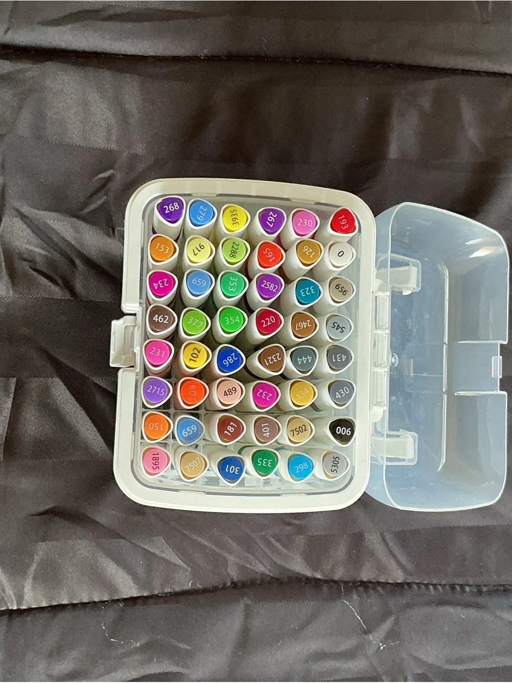 The Creative Expert 48-Piece Alcohol Markers Set - White Case with Pink Accents